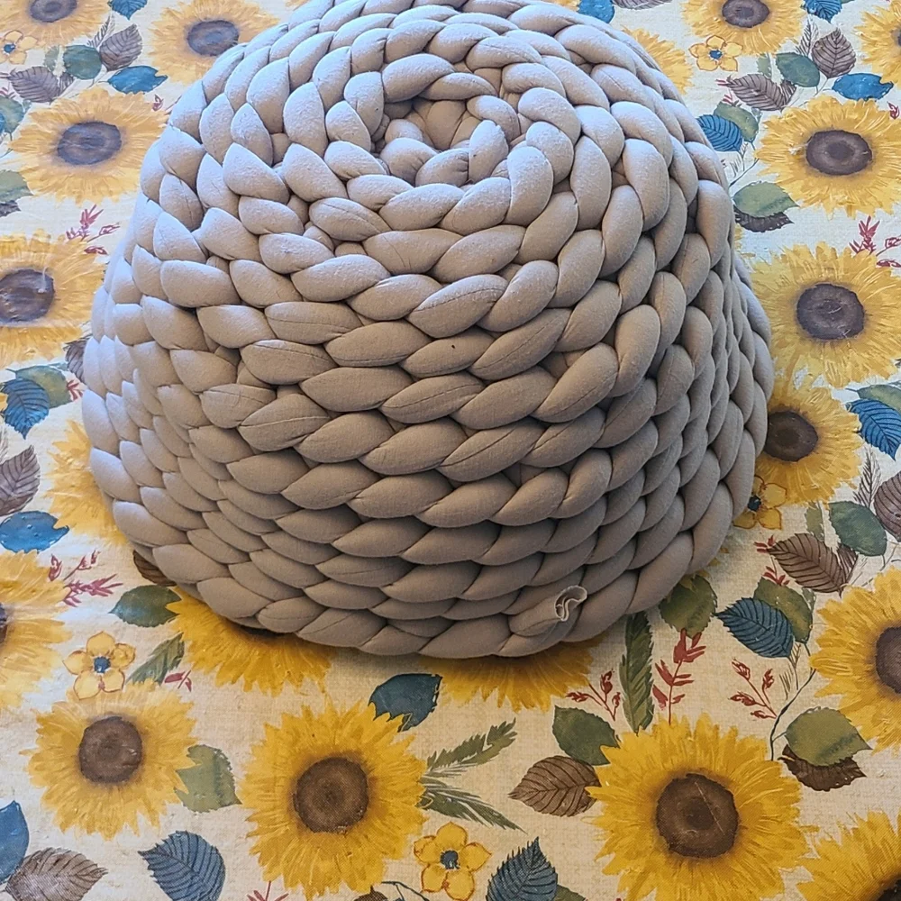 Grey Thick Hand Crochet Pet Bed